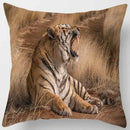 DecorBites™ Animals World Tiger Lion Pillow Case for Cute Home Decor in Sofa Living Room