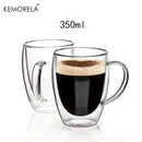 DecorBites™ Double Wall Glass Coffee Mug Set - Enjoy Your Favorite Beverages in Style