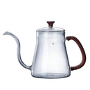 DecorBites™ Glass Goose Beak Kettle | Stainless Steel | Wooden Handle