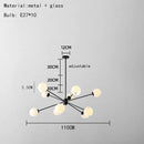 DecorBites™ Glass Chandelier with Metal Frame for Parlor, Dining Room, and Bedroom Lighting