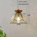 Modern flower white & amber clear glass led pendant light dining room