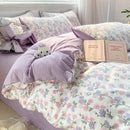 DecorBites™ Cozy Pattern Printed 4Pcs Single Bedding Set - Soft Cotton Fabric