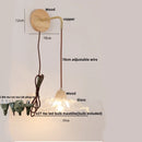 DecorBites™ Clear Glass LED Wall Lights with Wood Pull Chain Switch - Modern Copper Stair Light