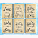 DecorBites™ Dirt Bike Patent Blueprint Poster Canvas Wall Art