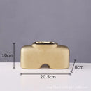 DecorBites™ Gold Ceramic Vase Desk Decor Artificial Flower Arrangement Aesthetic Room Vase