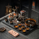 DecorBites™ Dragon Teapot & Magnetic Rotating Tea Set, Chinese Kung Fu Teaware