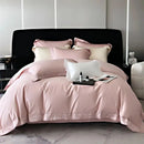 DecorBites™ Gold Embroidery Duvet Set, Black Egyptian Cotton Bedding, 1000TC, Double King Queen