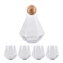 DecorBites™ Diamond Crystal Glass Water Kettle Cup Set - Clear Luxury Juice Pitcher