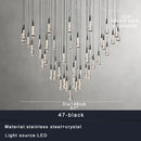 Modern brass crystal ceiling pendant light – dining room teardrop