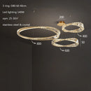 DecorBites™ Gold Plated Steel Ring Pendant Lamp with Dimmable LED Lights and K9 Crystals