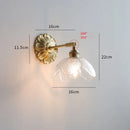 DecorBites™ Green Glass LED Wall Lamp with Copper Base for Bedroom Living Room
