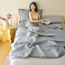 DecorBites™ Cotton Three-Layer Towel Blanket with Pillow - Summer Cool Quilt