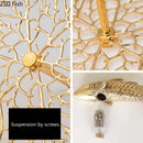 DecorBites™ Gold Coral Carp Lotus Leaf Fish Wall Decor Ornaments