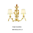 DecorBites™ Gold Copper Chandelier with Fabric Shades & LED Lighting