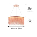 DecorBites™ LED Aluminum Tassel Chandelier: Modern Dimmable Light for Living Room, Hotel, Hall