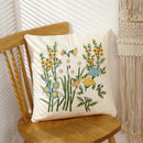DecorBites™ 3D Pink Flower Farmhouse Style Cushion Cover 45x45cm - Embroidered Sofa, Bed, Living Room