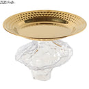 DecorBites™ Glass Fruits Bowl Gold Plated Breakfast Dinner Plates Hotel Restaurant Fruit Plate