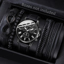 New Hip Hop Mens Fashion Watches Luxury Male Clock Wristwatch Sport MensWrist Watch Bracelet Set Relogio Masculino