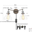 DecorBites™ 2 Head LED Wall Lamps Iron Glass Bedroom Stair Light Fixtures