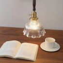 DecorBites™ Glass LED Pendant Lamp Walnut Wood Copper Switch Nordic Hanging Light