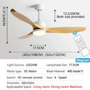 DecorBites™ 52" Black Ceiling Fan Light with Remote Control for Living Room, Restaurant, and Household