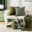 DecorBites™ Green Embroidered Tufted Cushion Cover - Modern Minimalism Art Design