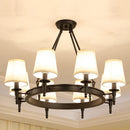 DecorBites™ Country Fabric Chandelier: Wrought Iron Bedroom Kitchen Living Room Ceiling Light