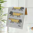 DecorBites™ Kids Cartoon Face Towels - Set of 3 | Cats Print | 100% Cotton | 25*50cm