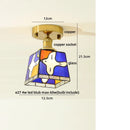 DecorBites™ Amber Glass Wood LED Ceiling Light Fixture for Modern Living Room.