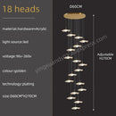 DecorBites™ Gold Acrylic Chandeliers LED Pendant Lamp Modern Staircase Living Room Lighting
