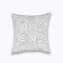 DecorBites™ Geometric Embroidered Cushion Cover Light Grey Cotton 45x45cm