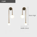 DecorBites™ Glass Ball LED Wall Lamp in Gold Iron for Modern Bedroom and Study Lighting