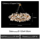 DecorBites™ Glass Crystal LED Branches Chandelier Pendant Light - Handmade Kapok Flower Decoration