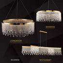 DecorBites™ Crystal Circle LED Chandelier for Luxury Living Room Décor