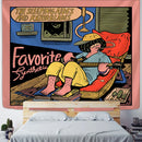 DecorBites™ Cute Girl Cartoon Tapestry Wall Hanging for Kawaii Aesthetics Room Decor
