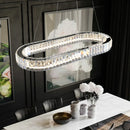Modern crystal ceiling pendant – dining room double ring chandelier