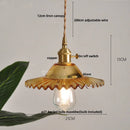 DecorBites™ Clear Glass LED Pendant Light Fixture Modern Copper Knob Switch Hang Lamp