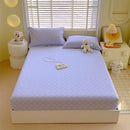DecorBites™ Cotton Striped Fitted Bed Sheet for Queen Double Mattress Cover