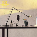 DecorBites™ Industrial Black/Chrome LED Rocker Arm Desk Light with Adjustable Arm