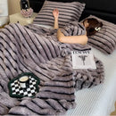DecorBites™ Dark Faux Rabbit Plush Blanket: Super Soft Comforter for Office Napping and Bed