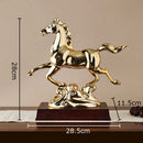 DecorBites™ Golden Horse Mascot Resin Statue Artwork for Aesthetic Room Decor