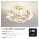 DecorBites™ Ginkgo Leaf Bedroom Lamp: Post-modern Romantic Art Ceiling Light for Master Bedroom