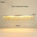 DecorBites™ Gold Chain Chandelier Pendant Light w/ Remote, Modern Tassel Design for Kitchen & Living Room