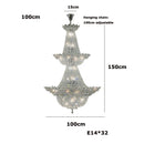 DecorBites™ K9 Crystal Gold Ceiling Chandelier - Trendy Chrome Lighting