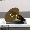 DecorBites™ Geometric Circle Sculpture: Modern Metal Desk Ornament for Room Aesthetic