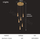 DecorBites™ Gold Crystal Chandelier for Modern Living, Dining & Stair Lighting