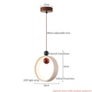DecorBites™ Japanese Stone LED Pendant Lamps Yellow Travertine Wabi Sabi Hanging Light