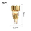 DecorBites™ Crystal Golden LED Wall Sconce Stainless Steel Postmodern Art Deco Wall Light