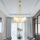 DecorBites™ Frosted Glass Ball LED Chandelier in Gold/Black for Dining Room & Bedroom