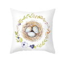 DecorBites™ Easter Rabbit & Eggs Pillowcase: Festival Home Decor Flower Bunny Print Cushion Cover